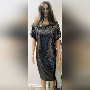 Dress night out SMALL Fashion Love silver sequin